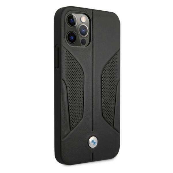 Funda para iPhone 12 BMW Cuero Perforado Negra