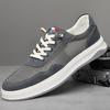 Fashion New Breathable Men Walk Casual Shoes Genuine Leather + Mesh Outdoor Mens Sneakers Shoes Lightweight Flats Soft Sole Travel Shoes