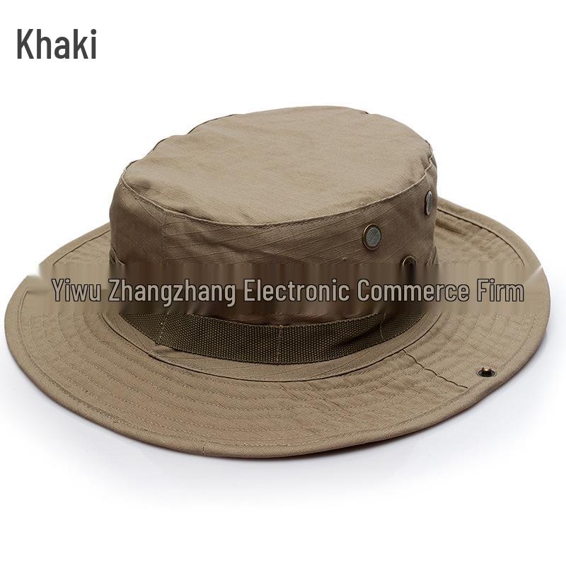 Military Fan Round Brim Camouflage Sun Hat with Python Pattern