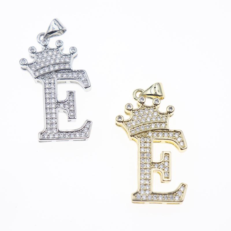 26 English Letters Women'S Letters Crown Pendant Necklace Zircon Pendant Jewelry