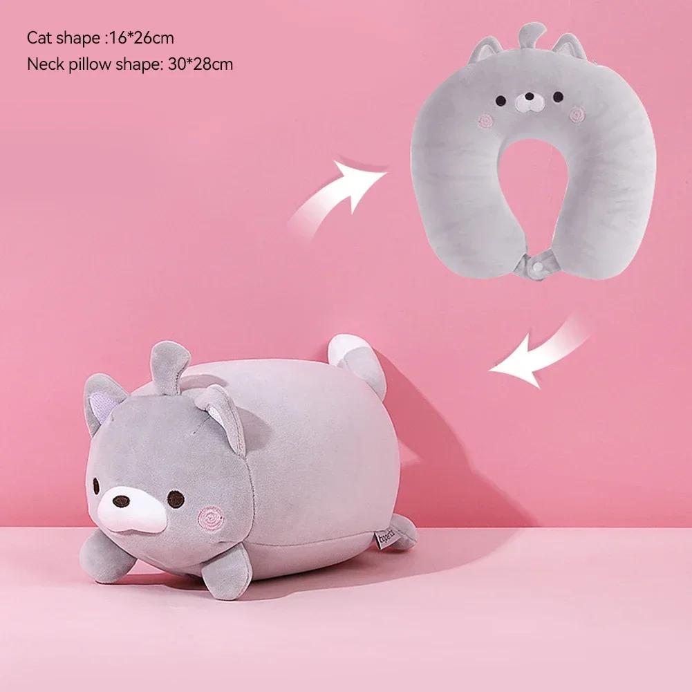 Ταξιδιωτικό Μαξιλάρι Λαιμού σε Σχήμα U Βελούδινο Μαξιλάρι Χαριτωμένο Πιγκουίνος με Φερμουάρ και Αναδίπλωση Παραμορφώσιμο Μαξιλάρι Υποστηρίζει το Κεφάλι τον Λαιμό το Πηγούνι για Ενήλικες