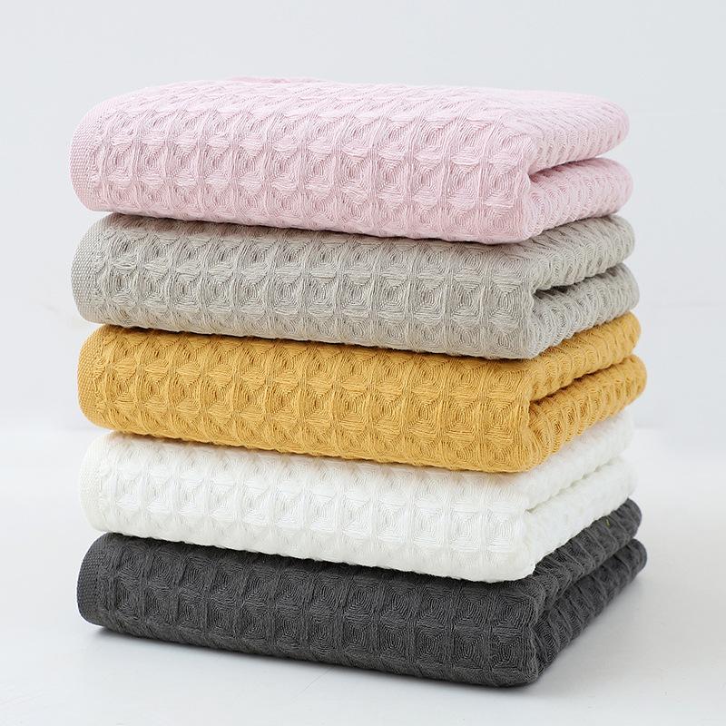 Pure Cotton Waffle Towel Set, Gift Set, All Cotton Towel Soft and Absorbent, Thickened Pure Cotton Bath Towel