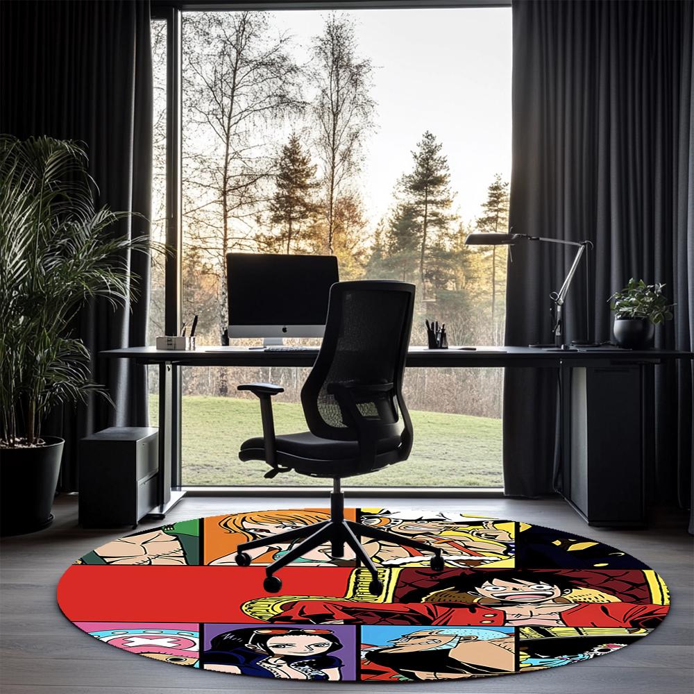One Piece Printed Round Rug Carpet Chair Rug Area Rug Entryway Doormats,for Office Chair Living Room Bedroom Kitchen Room.