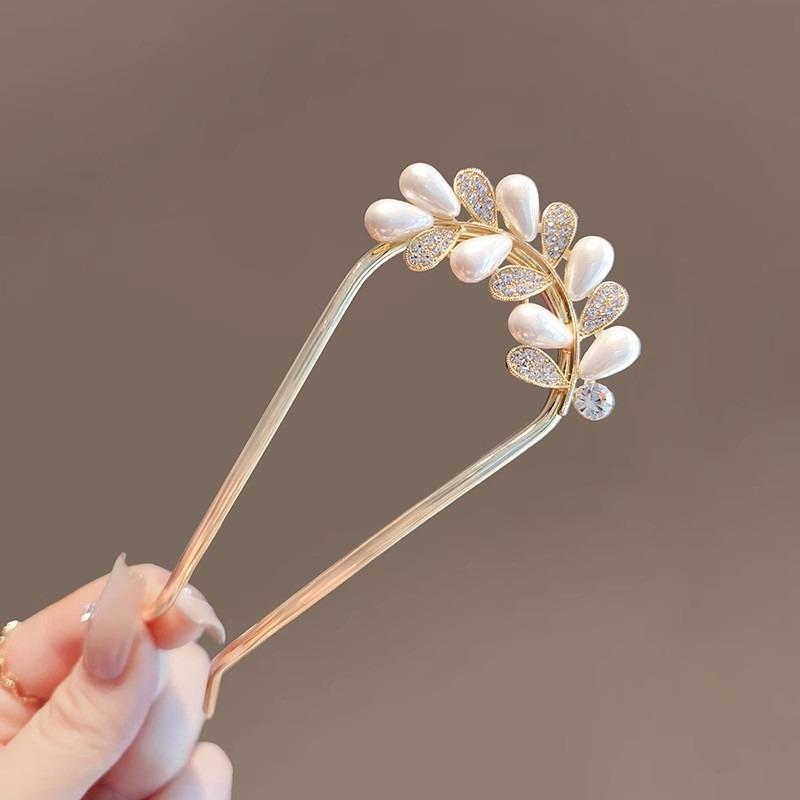 Simple and Sophisticated Style U-shaped Wheat Ear Women's Hair Styling Artifact Cheongsam Hanfu Meatballs Hair Hairpin