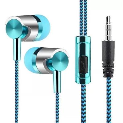 Control With Microphone 3.5mm Jack Braided Cord Earbuds Wired Eraphone In-ear Headset Earphone