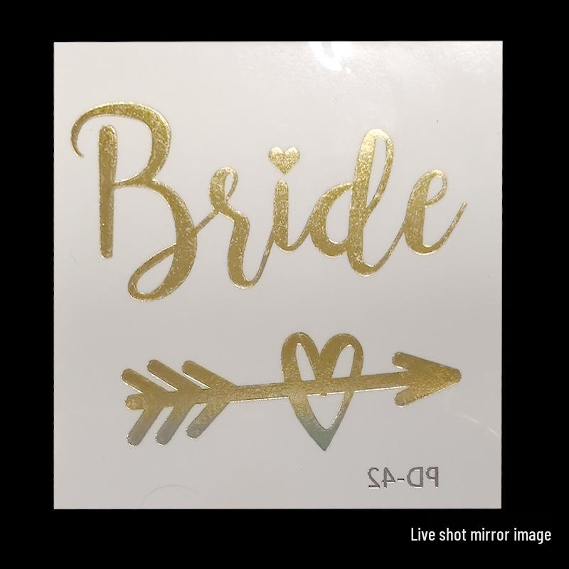 Team Bride Bachelorette Party Gold Foil Tattoo Stickers for Face or Body