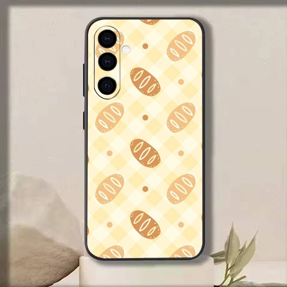 Yellow bread   Phone Case Black Silicone Soft For Samsung Galaxy A73,A72,A71,A70,A53,A52,A51
