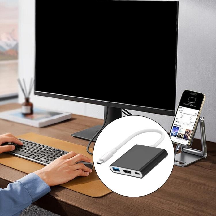 3 in 1 USB C Docking Station Video Capture Adapter with HDTV USB3.0 USB C Port for Switch Console TV Dock Station Gaming