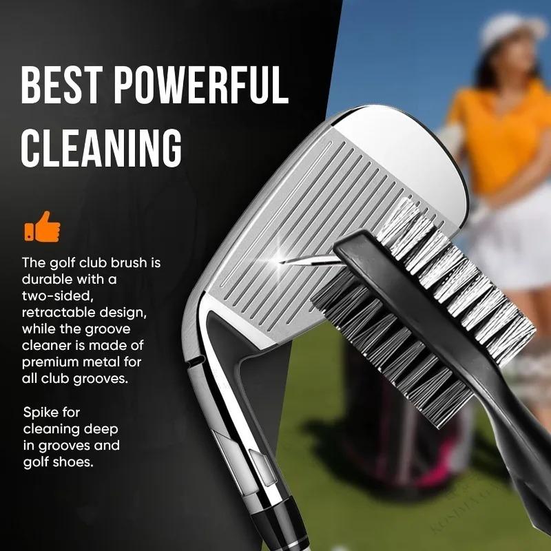 Club Cleaning Brush Golf Club Brush Golf Grooves Cleaning Brush 2 Sided for Golf Putter Wedge Effective Golf Ball Cleaner Tool