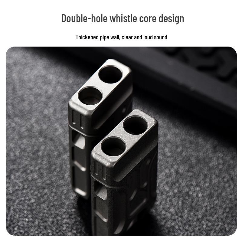Titanium Alloy Double Tube High Decibel Emergency Rescue Whistle for Outdoor Camping