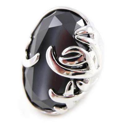 'Black Queen' Silver Ring Black