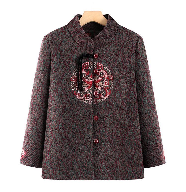 Podzimní vlněný kabát pro ženy středního a staršího věku