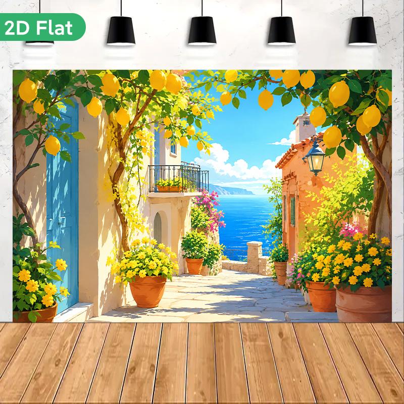 1Pcs Lemon Sunshine Alley Decoration Background Winter Backdrop Decorations For Photo Studio Photo Booth Christmas Party