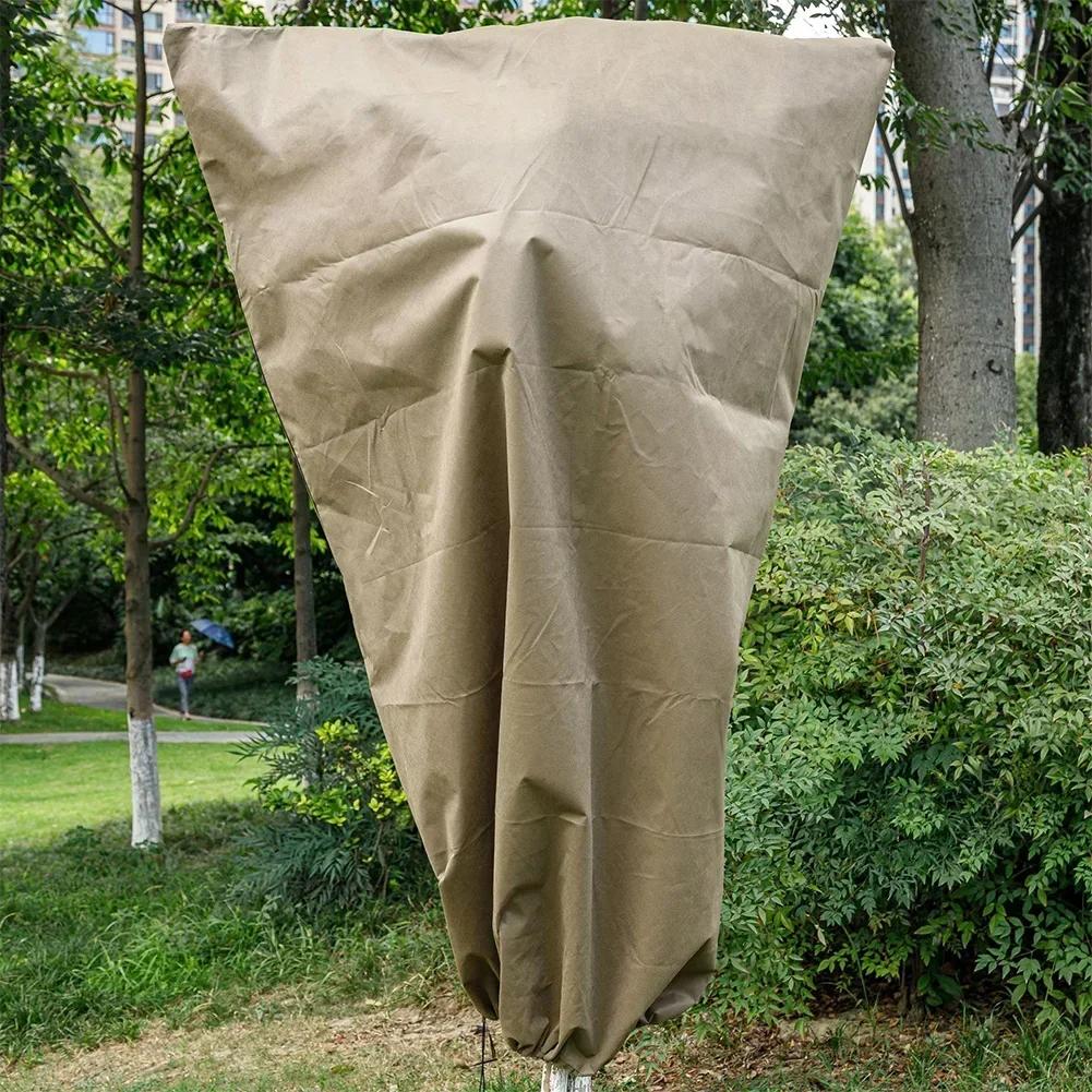 Reusable 4 Pack Drawstring Frost Protection Bags for Winter Plant Covering Suitable for Shrubs Raised Vegetable Beds and Trees