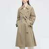 Uniqlo U Series Solid Color Belt Detail Mid-Length Trench Coat Women Coats Khaki 444021-33