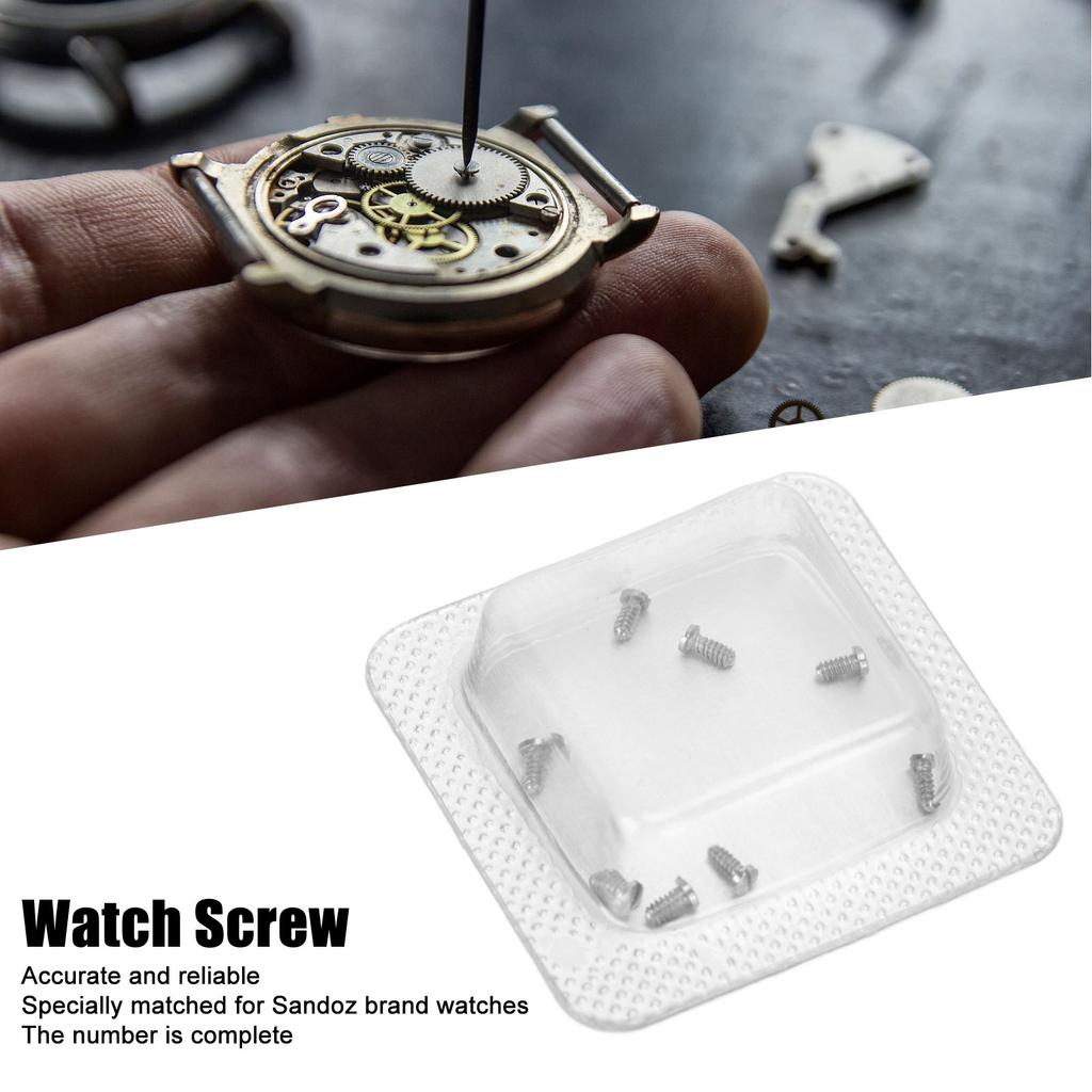 8pcs Watch Case Back Screw Professional Slot Type High Accuracy Stainless Steel Watch Screw for Santos Watch XS
