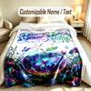 Floral Garden Theme Soft Blanket Personalized Custom Name Text Print Warm Blanket Home Sofa Bedroom Decor