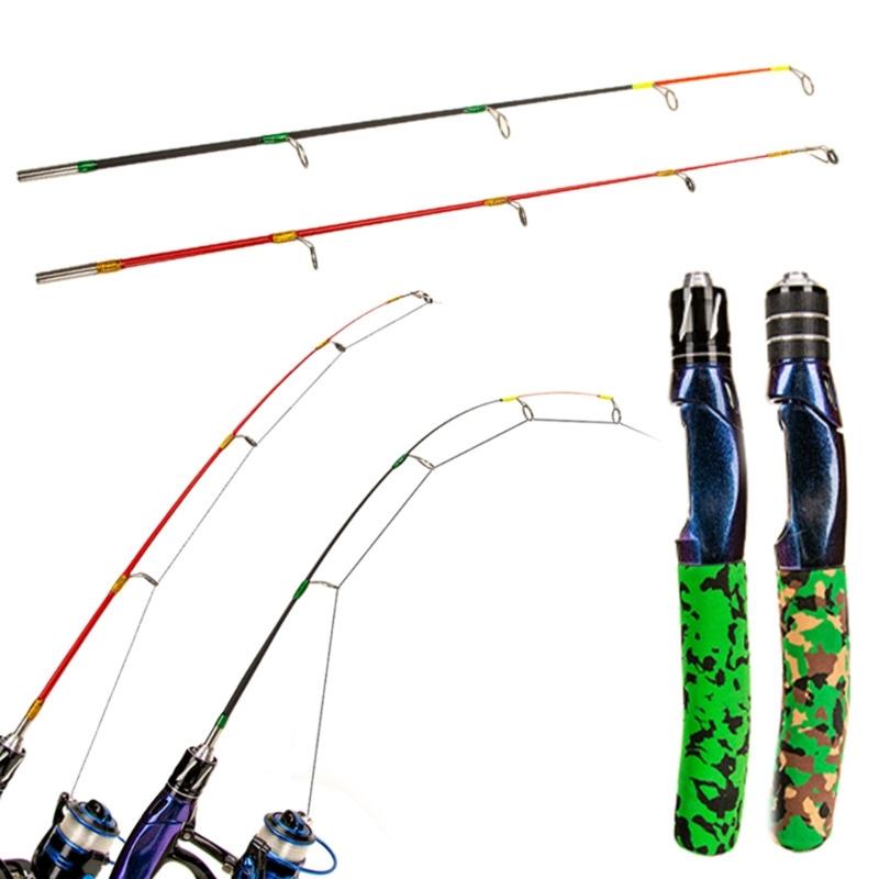 Two Section Winter Outdoor Fishing Rod Lightweight Carbon Construction EVA Grip Cold Weather Ice Fishing Gear Equipment