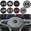 For Volkswagen For Volkswagen VW Golf Polo Passat GTI R Line R32 Jetta MK4 Car Steering Wheel Center Emblem Badge Stickers Interior Accessories