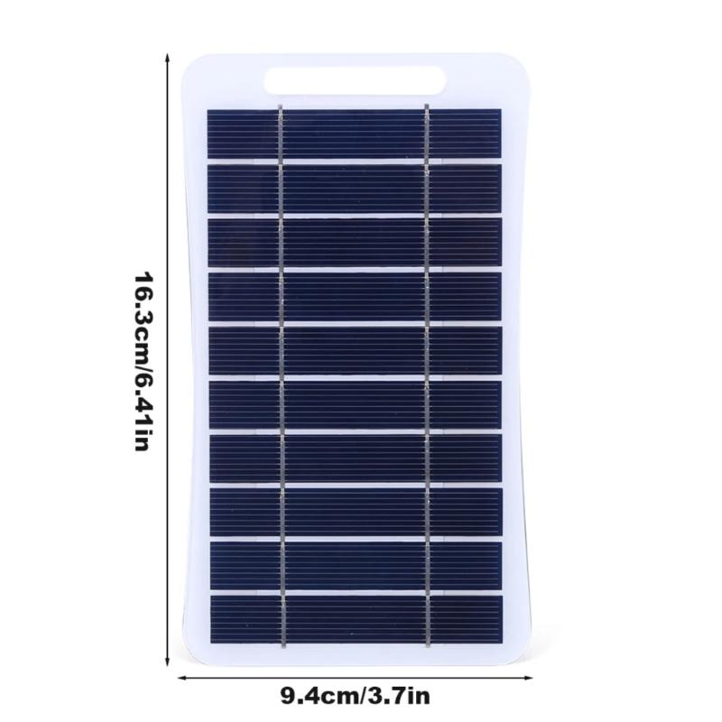 Compact USB Solar Power Charger Panel 2W 5V Solar Panel Charger for Outdoor Cooling Devices and Lighting Gadgets