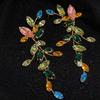 High-End Rhinestone Leaf Tassel Earrings: Eye-Catching Pendant Accessories for Women, Perfect for Vacations and Parties