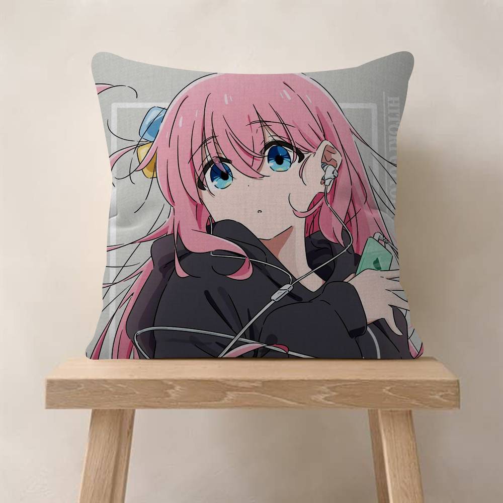 Anime Bocchi The Rock Pillow Cushion Cover Pillowcase Living Room Sofa Home Decor Customized