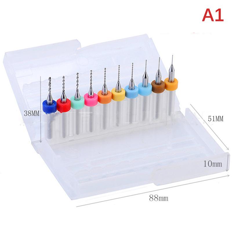 10 Stück Hartmetall-Mikrobohrer für Leiterplatten, Hartmetall, 0,3–1,2 mm