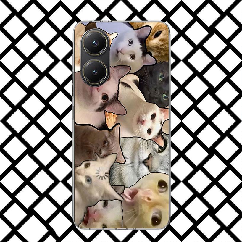 Crying Cat Memes Phone Case for Xiaomi Poco F7 Ultra X7 X6 X5 Pro X4 Gt M8 M7 Redmi 15 15C 13 13C 12 12C Soft Cover Fundas Poco
