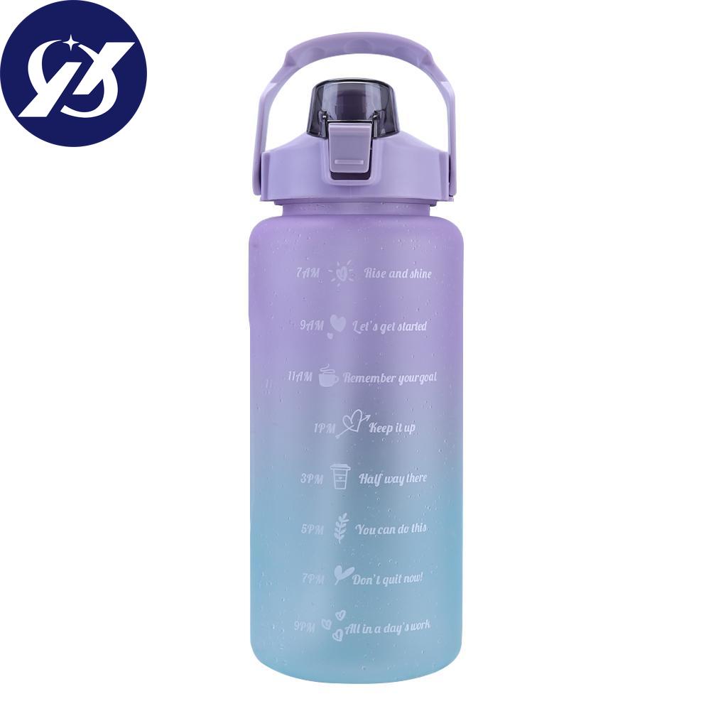 Water Bottle Time Marker 2L Extra Large Motivational Sport Bottle With Straw