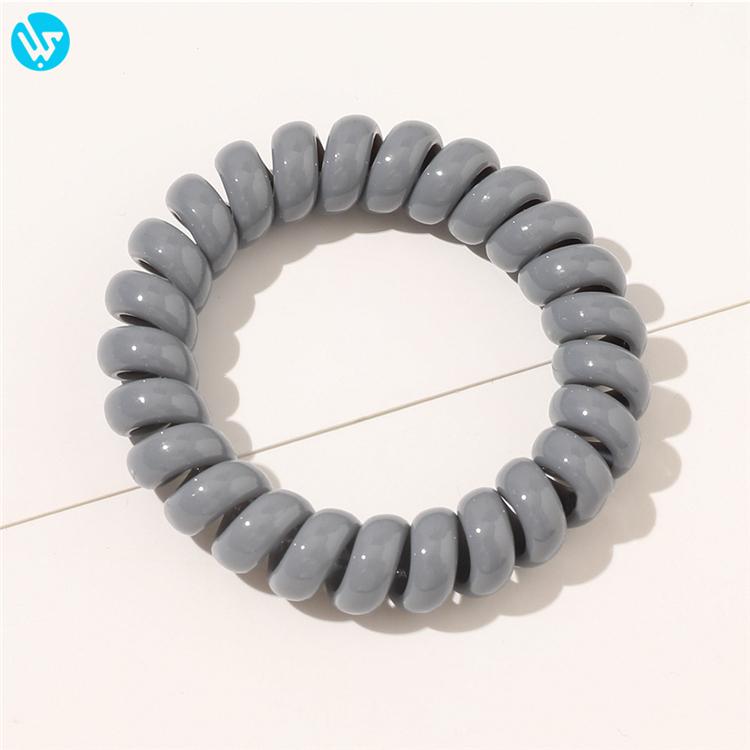 Women Spring Hair Ties Elastic Hair Band Custom Ponytail Holder Telephone Line Phone Cord Hair Ring