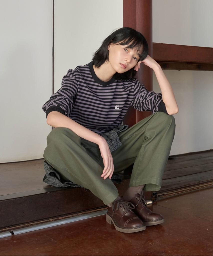 COVERNAT Wide Back Satin Fatigue Pants Olive