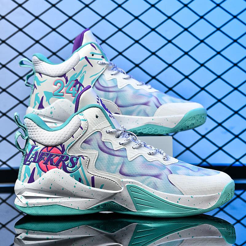 Kobe Basketballschuhe, Herren-High-Top-Sneaker, strapazierfähig, für Kinder mittleren Alters, Sommer-Sneaker aus Mesh, rutschfest, atmungsaktiv, für Jungen und Teenager