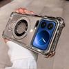 For Xiaomi 17 ProMax 15 T Pro 14T 13T PRO Transparent Plating Shockproof Magnetic Holder Case For Magsafe Gyro Stand Cover