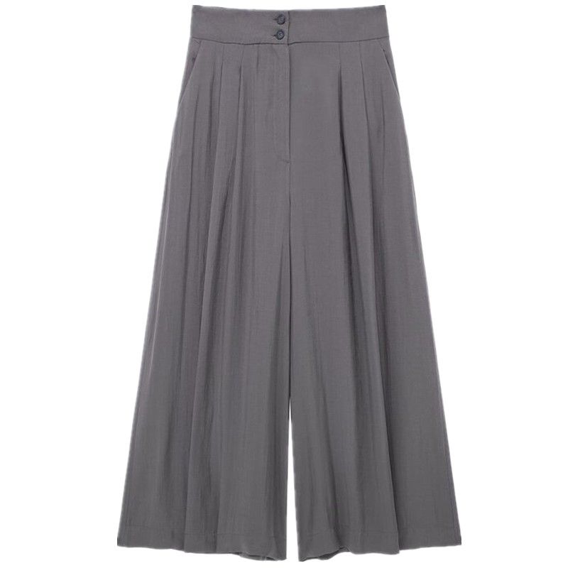 

Fashion Style 2024 Summer New Arrival Women s Clothing Easiest for Match Mid Waist Draped Wide Leg Pleated Pants Pants 7149056 802 Gray L