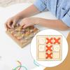 2 in 1 Wooden Geoboard and TAC Toe Game Board Educational Toy Fun Family Games for Table