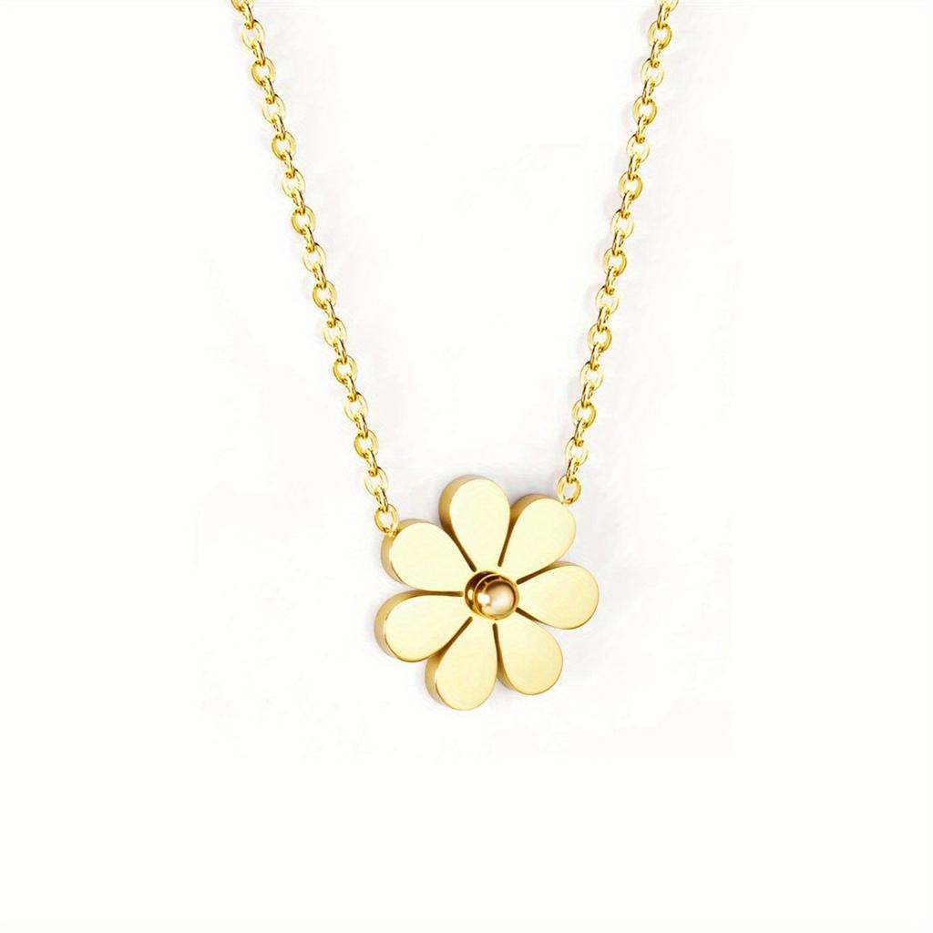 Collier pendentif Marguerite Minimaliste, Accessoire Féminin Tendance adapté pour le Port Quotidien des Femmes