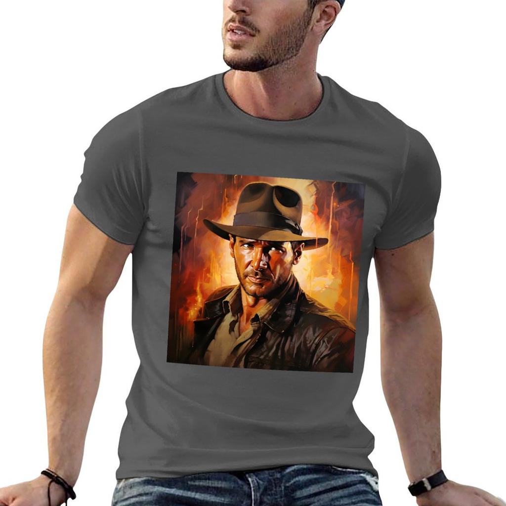 Indiana Jones Artwork TShirt Basic Lightweight Short Sleeve Tee