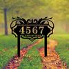 Cartello Segnaletico per Giardino in Metallo, Targa Personalizzata con Numero Civico, Decorazione Artistica Moderna per Cortile, Segnaletica Personalizzata per Viale