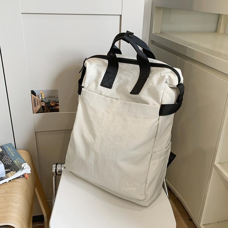 Solid Color Backpack Men's Large Capacity Backpack Women's Computer Bag Student Schoolbag