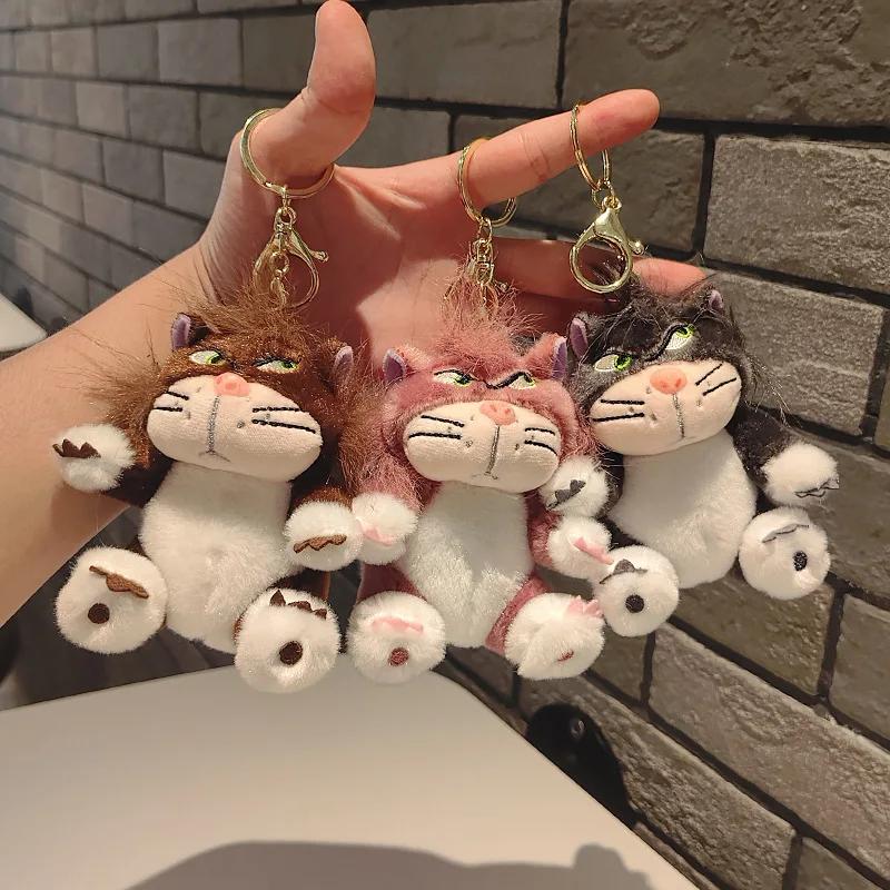 Funny Lucifer Cat Keychain Plush Pendant KAWAII Crosseyed Kitten Bag Pendant Small Doll 12CM Plush Sttuffed Toy Backpack Pendan