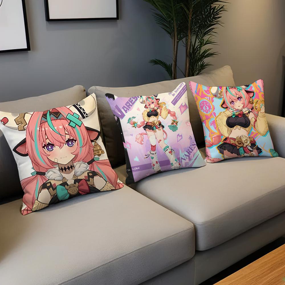 Genshin Bequemes weiches Kissen Impact Spiel Hülle varesa für Sofa Wohnzimmer Homeoffice Dekor und Kunst neue Schutzhüllen