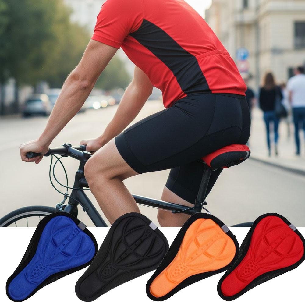Bike Seat Cover Bicycle Silicone 3D Gel Saddle Pad Padded Soft Cushion Comfort EVA Anti Friction Seat Saddle Covers Cycling Part