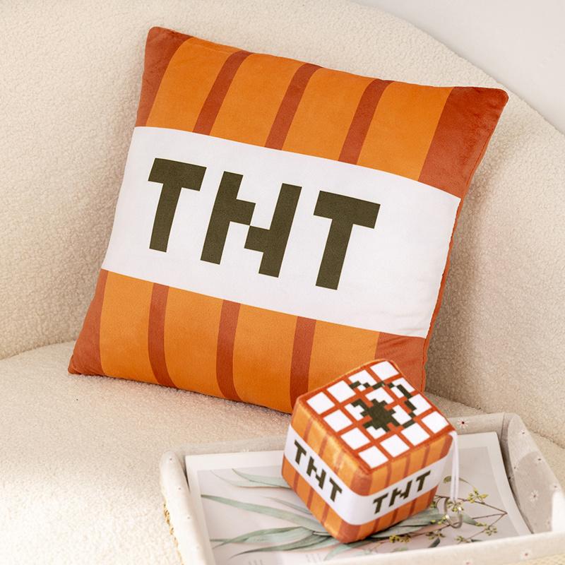 New Tnt Plush Pillow Cube Bomb Toy Key Chain Pendant Soft Plush Stuffed Toys Xmas Birthday Gifts For Kids Spoof Decoration