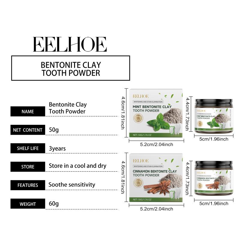 Mint Tooth Powder Whitening Teeth Cleaning Remove Yellow Teeth Bentonite Clay Powder For Fresh Breathing Dental And Oral Care