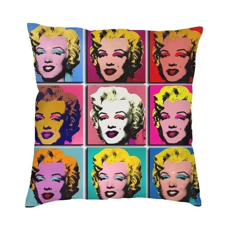 Warhol Golden Girls Pillow Case Bedroom Decoration Modern Cushion Decoration Salon Square PillowcaseWhite,(9) 30x30cm