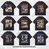 American Heavy Short-Sleeved Men'S T-Shirt Retro Hip-Hop Star Print Washed Loose Half-Sleeved T-Shirt Men