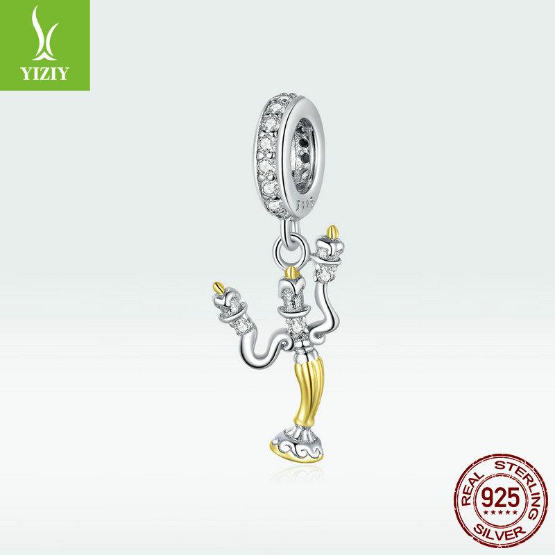 Electroplated Magic Candlestick Diy Beaded Accessory, Fairy Tale S925 Silver Pendant Bsc319