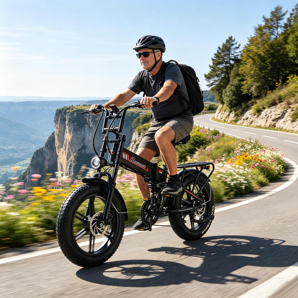RANDRIDE YX20M-2,Städtisches Elektrofahrrad,doppelte 1000W Motoren,48V 20Ah Akku,20x4-Zoll Reifen,7-Gang-Schaltgetriebe.