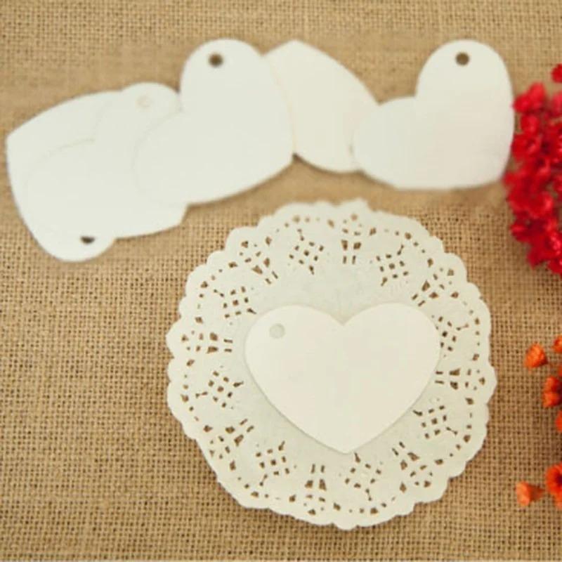 New 100Pcs Heart Shape Hang Tag DIY Gift Tags Christmas Decoration Cards Gift Wrapping Paper Labels Scrapbooking Home Supplies