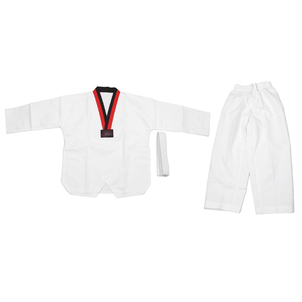 Taekwondo Dobok Suit Rugged Comfortable Breathable Taekwondo Training Uniform for Children Height 136 146cm